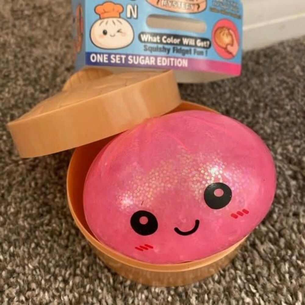 Brand new pink glitter Dumpling squishy Viral Toy
